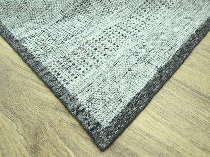 Black 9'0" x 12'1" Modern and Contemporary Hand knotted Wool Rug - Sku: O076951