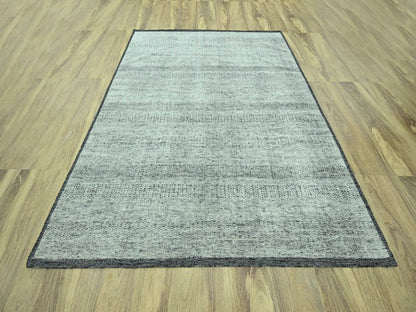 Black 8'2" x 10'0" Modern and Contemporary Hand knotted Wool Rug - Sku: O076952