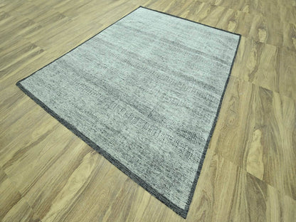 Black 8'2" x 10'0" Modern and Contemporary Hand knotted Wool Rug - Sku: O076952