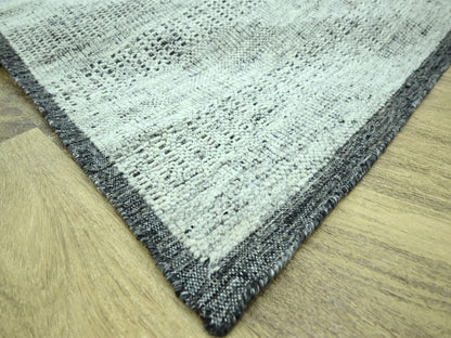 Black 8'2" x 10'0" Modern and Contemporary Hand knotted Wool Rug - Sku: O076952