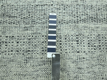 Black 8'2" x 10'0" Modern and Contemporary Hand knotted Wool Rug - Sku: O076952