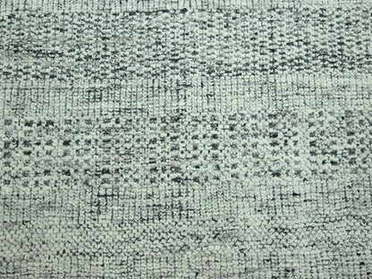 Black 8'2" x 10'0" Modern and Contemporary Hand knotted Wool Rug - Sku: O076952
