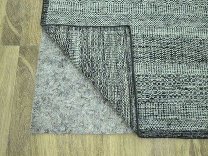 Black 6'2" x 9'0" Modern and Contemporary Hand knotted Wool Rug - Sku: O076954