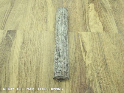 Brown 2'8" x 6'3" Modern and Contemporary Hand knotted Wool Rug - Sku: O076965