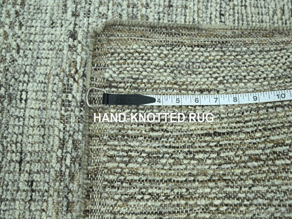 Brown 2'0" x 3'0" Modern and Contemporary Hand knotted Wool Rug - Sku: O076966