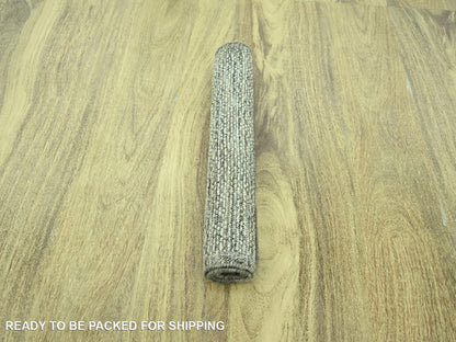 Brown 2'0" x 3'0" Modern and Contemporary Hand knotted Wool Rug - Sku: O076966