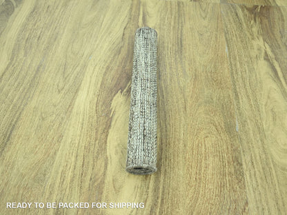 Brown 2'0" x 3'0" Modern and Contemporary Hand knotted Wool Rug - Sku: O076969