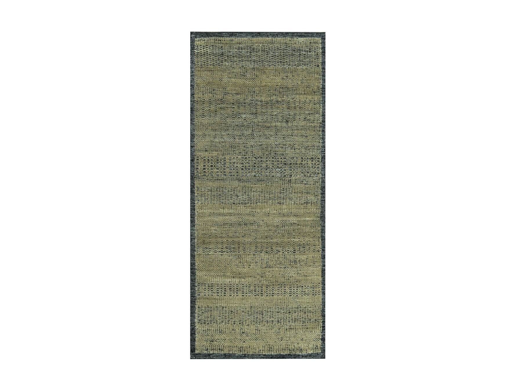 Brown 2'7" x 6'1" Modern and Contemporary Hand knotted Wool Rug - Sku: O076971