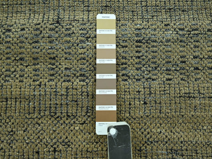 Brown 2'7" x 6'1" Modern and Contemporary Hand knotted Wool Rug - Sku: O076971