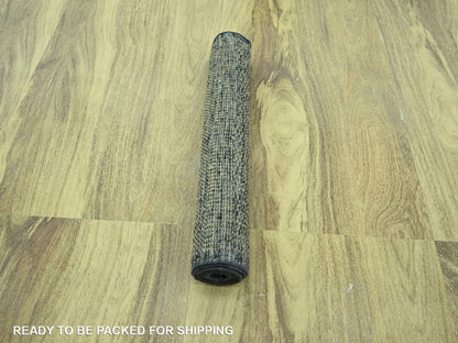 Brown 2'7" x 6'1" Modern and Contemporary Hand knotted Wool Rug - Sku: O076971