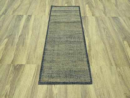 Brown 2'8" x 6'1" Modern and Contemporary Hand knotted Wool Rug - Sku: O076972