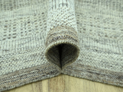 Brown 9'2" x 12'3" Modern and Contemporary Hand knotted Wool Rug - Sku: O076973
