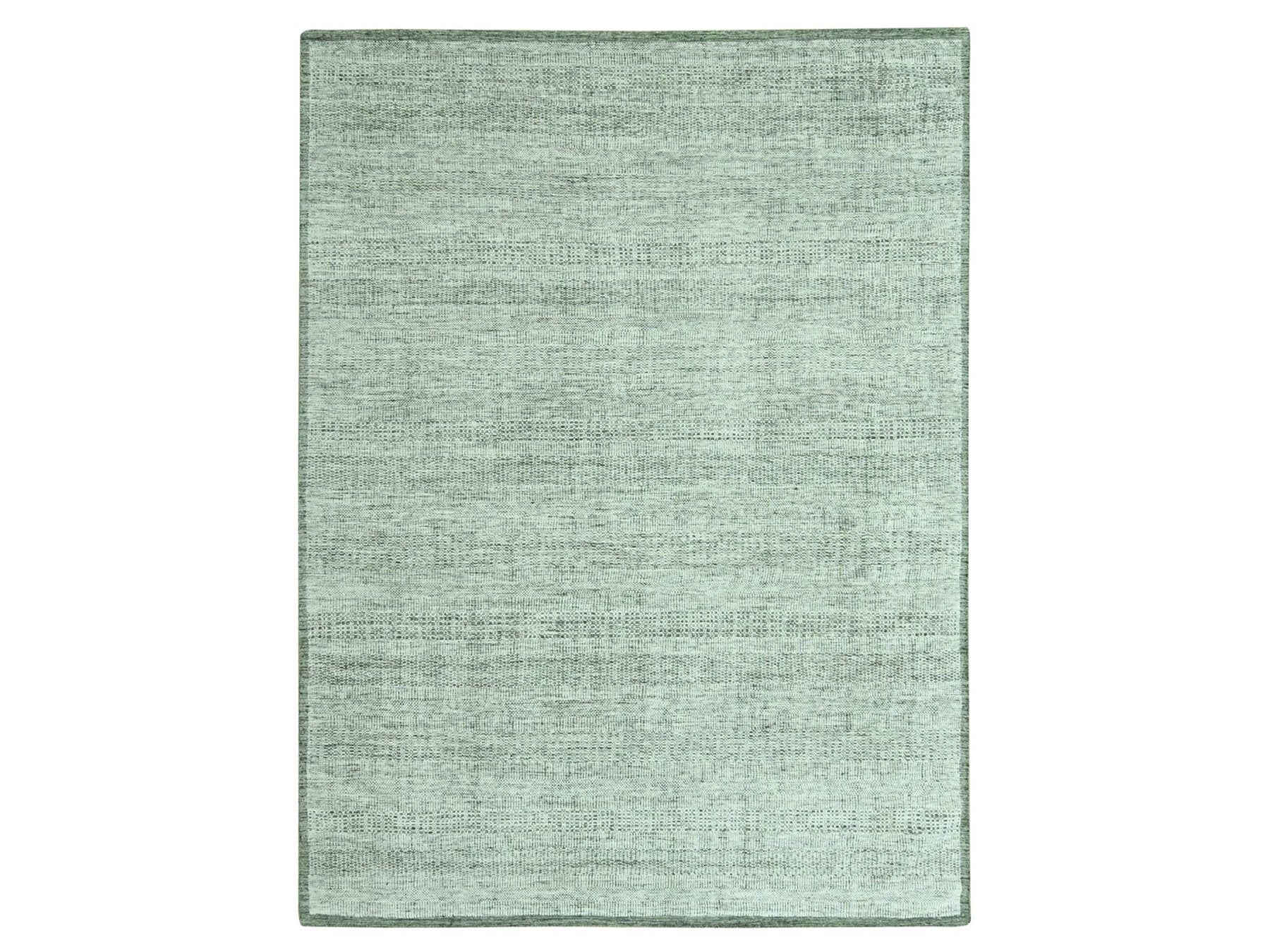 Green 9'1" x 11'11" Modern and Contemporary Hand knotted Wool Rug - Sku: O076984