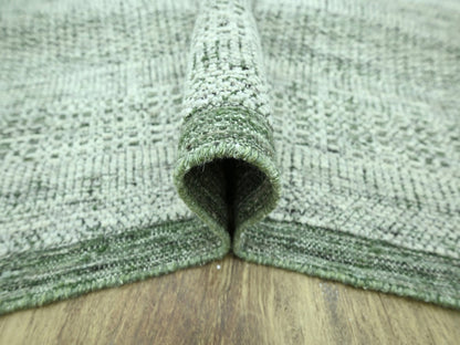Green 9'1" x 11'11" Modern and Contemporary Hand knotted Wool Rug - Sku: O076984