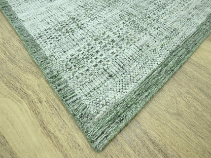 Green 9'1" x 11'11" Modern and Contemporary Hand knotted Wool Rug - Sku: O076984