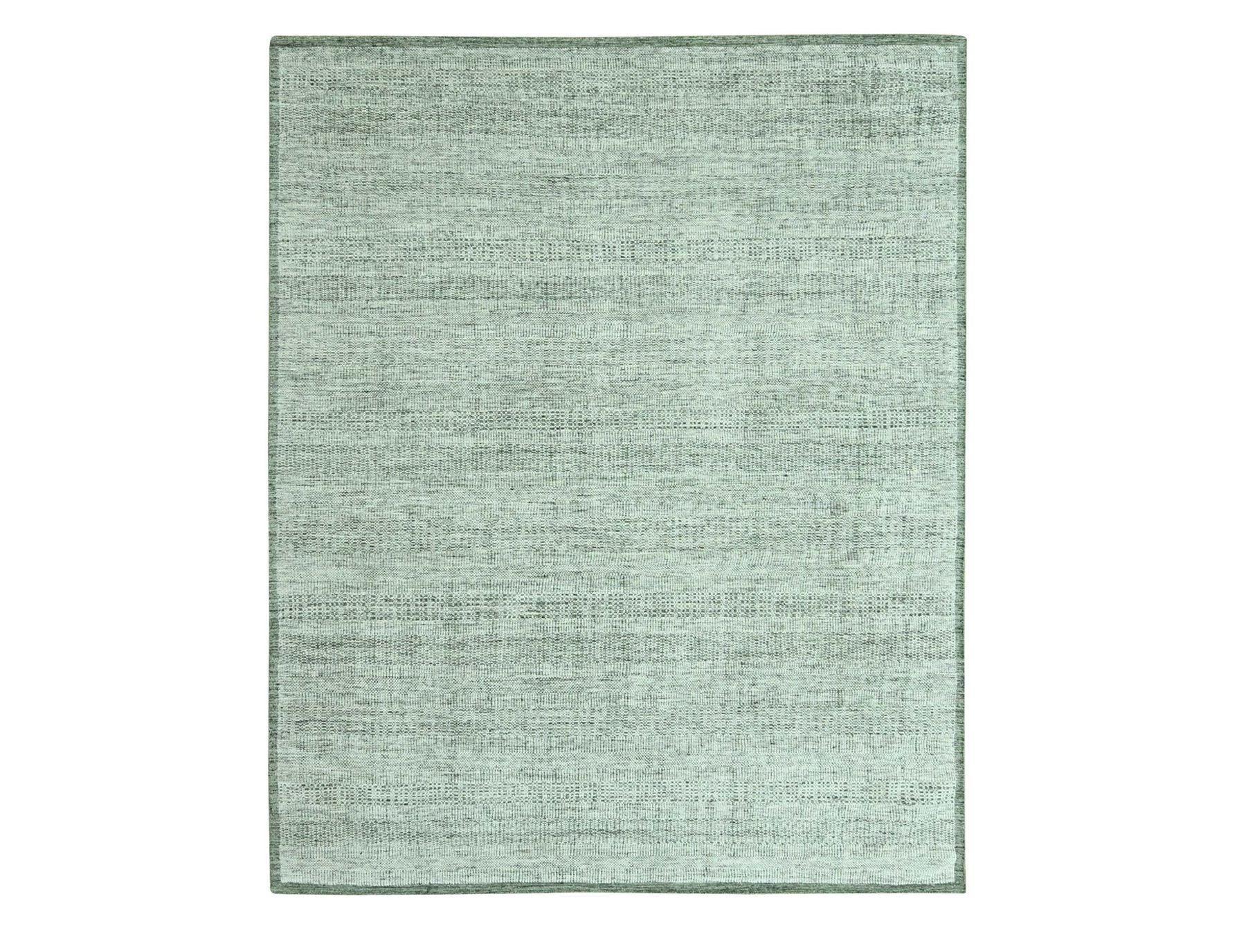 Green 8'10" x 12'2" Modern and Contemporary Hand knotted Wool Rug - Sku: O076986