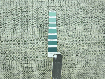 Green 8'10" x 12'2" Modern and Contemporary Hand knotted Wool Rug - Sku: O076986