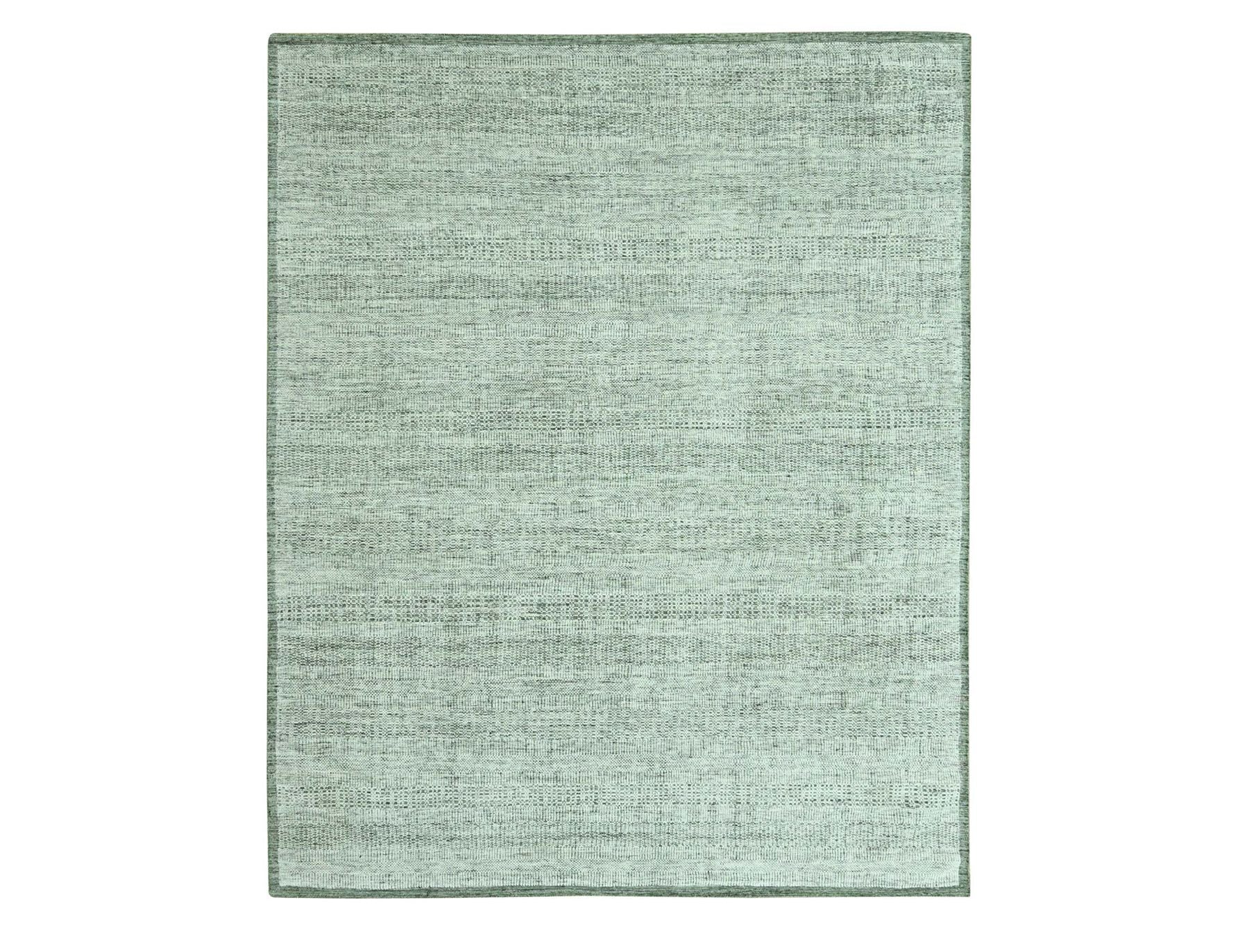 Green 8'0" x 10'2" Modern and Contemporary Hand knotted Wool Rug - Sku: O076987