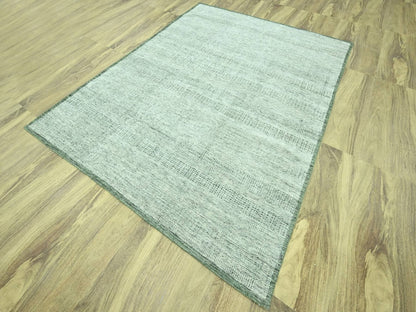 Green 8'0" x 10'2" Modern and Contemporary Hand knotted Wool Rug - Sku: O076987