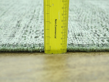 Green 2'0" x 3'0" Modern and Contemporary Hand knotted Wool Rug - Sku: O076989