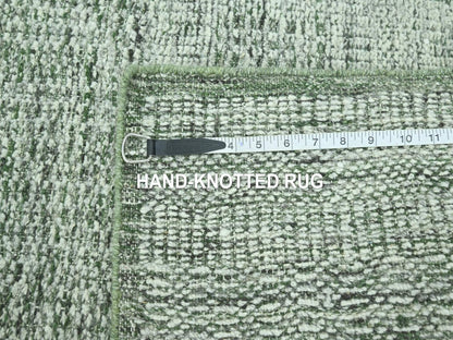 Green 2'0" x 3'0" Modern and Contemporary Hand knotted Wool Rug - Sku: O076989