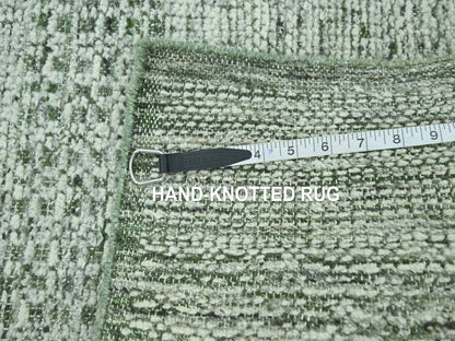 Green 2'0" x 3'0" Modern and Contemporary Hand knotted Wool Rug - Sku: O076990