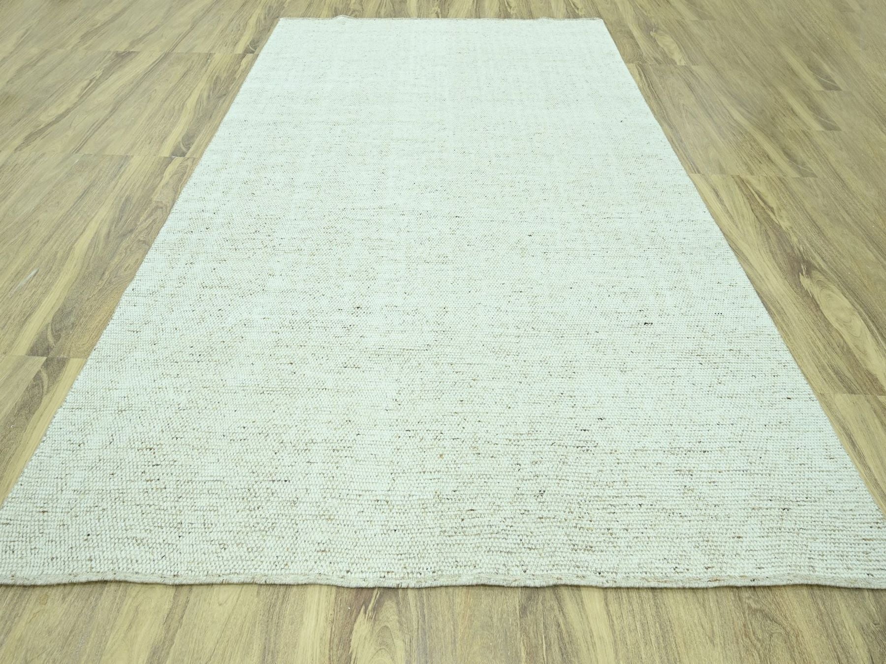 Ivory 9'0" x 12'0" Modern and Contemporary Hand knotted Wool Rug - Sku: O076993