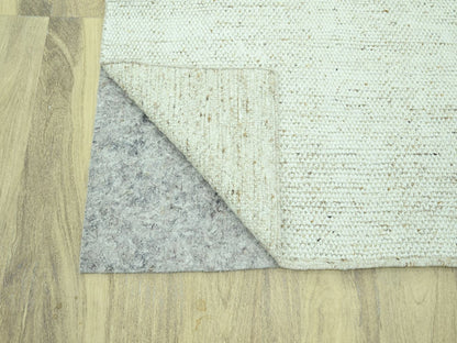 Ivory 9'0" x 12'0" Modern and Contemporary Hand knotted Wool Rug - Sku: O076993