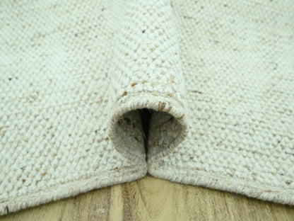 Ivory 9'0" x 12'0" Modern and Contemporary Hand knotted Wool Rug - Sku: O076993