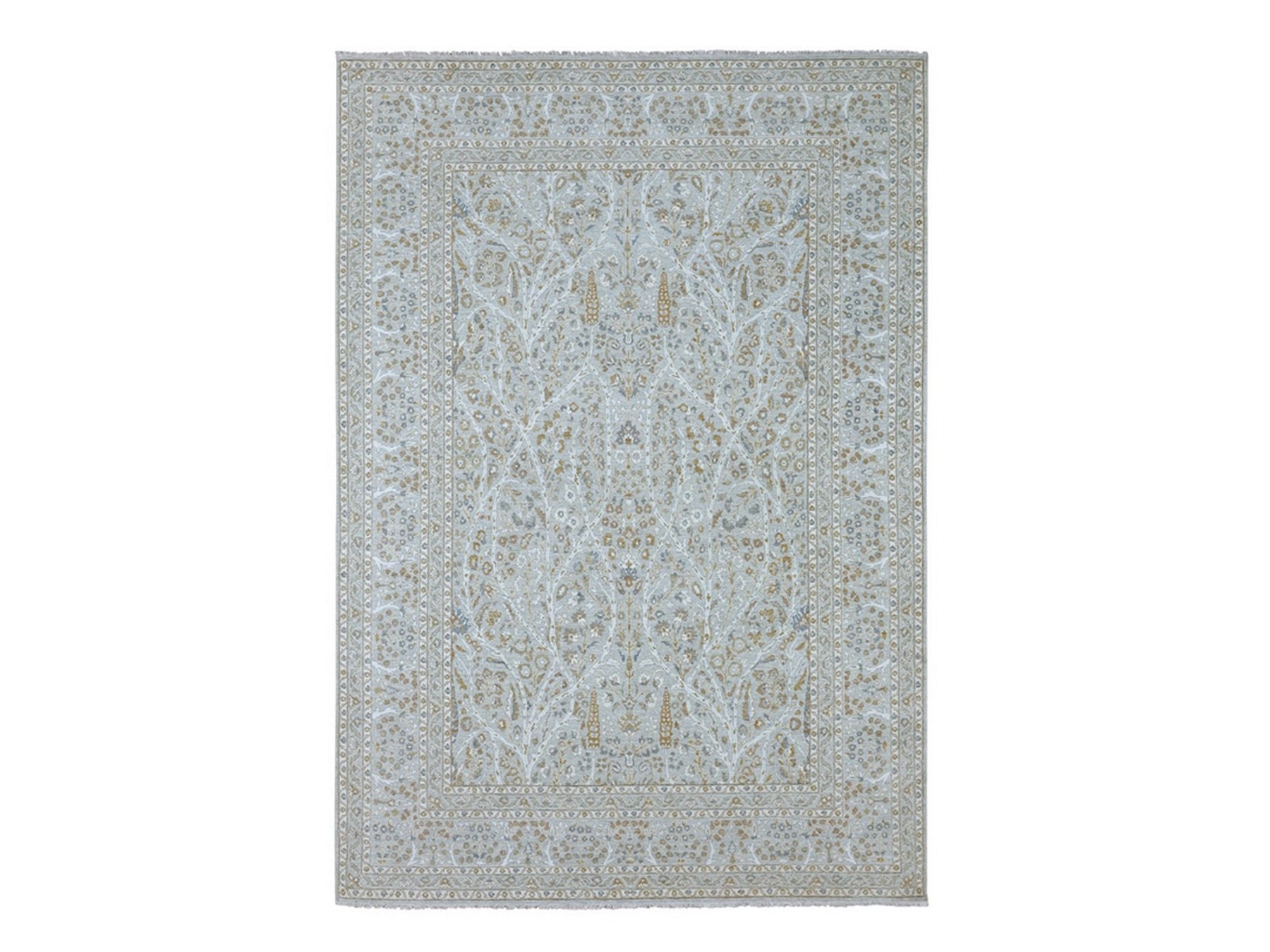 Grey 10'0" x 14'2" Fine Oriental Hand knotted Wool Rug - Sku: O076995