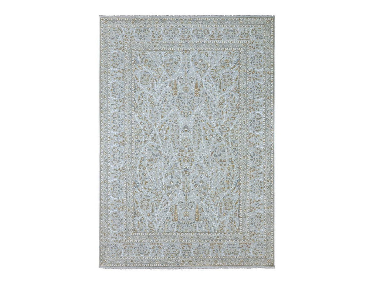 Fine Oriental hand-knotted wool rug in Gray, 10' x 14'2" — SKU O076995
