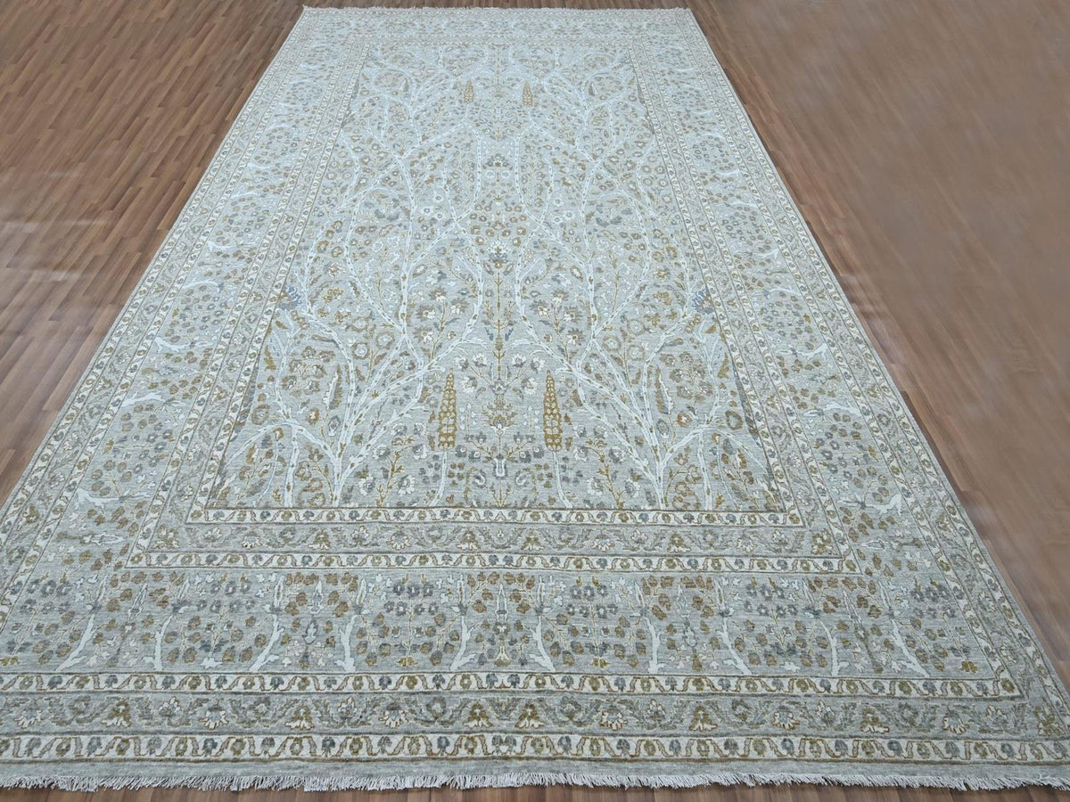 Fine Oriental hand-knotted wool rug in Gray, 10' x 14'2" — SKU O076995 (view 2)