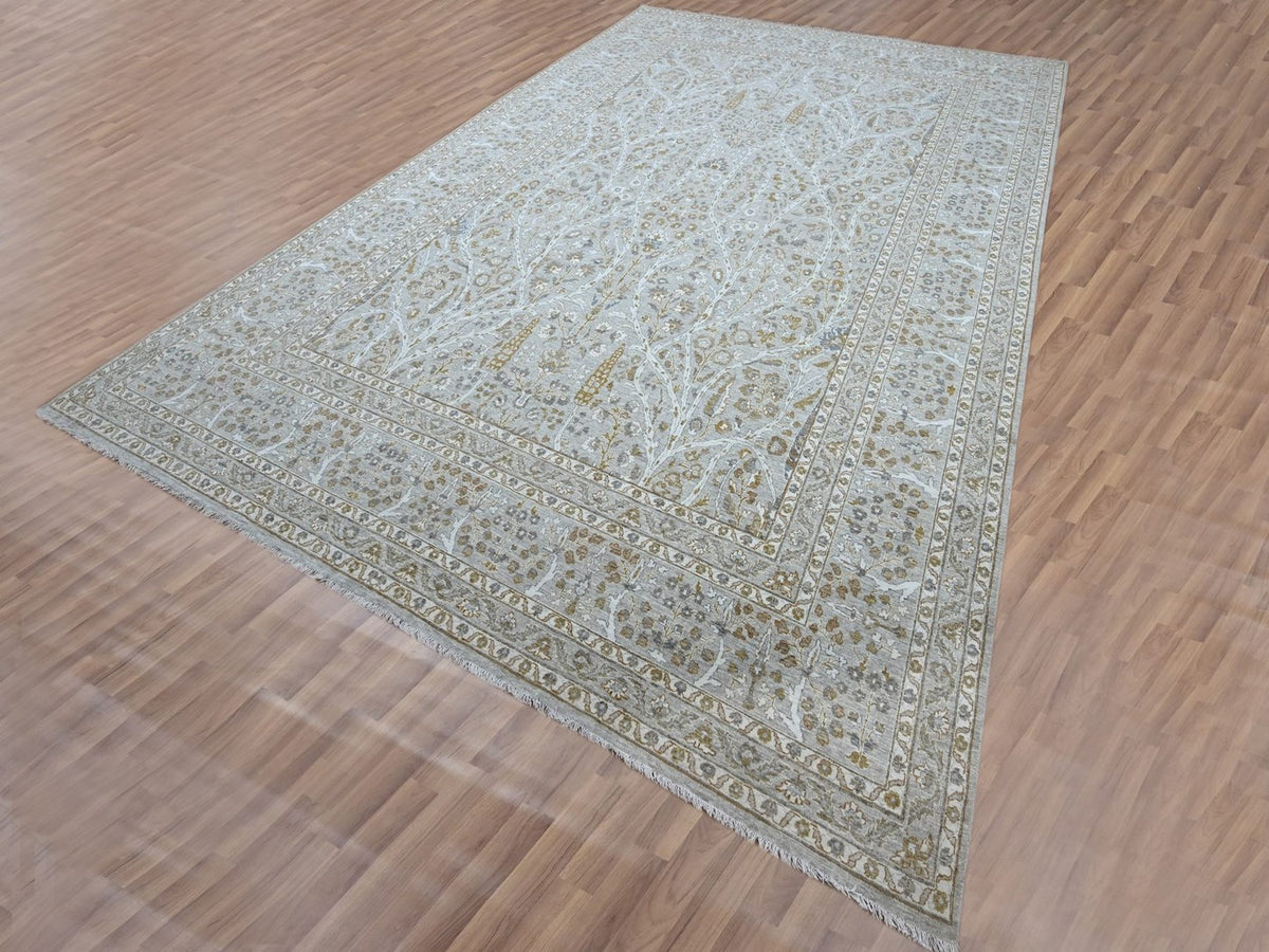 Fine Oriental hand-knotted wool rug in Gray, 10' x 14'2" — SKU O076995 (view 3)