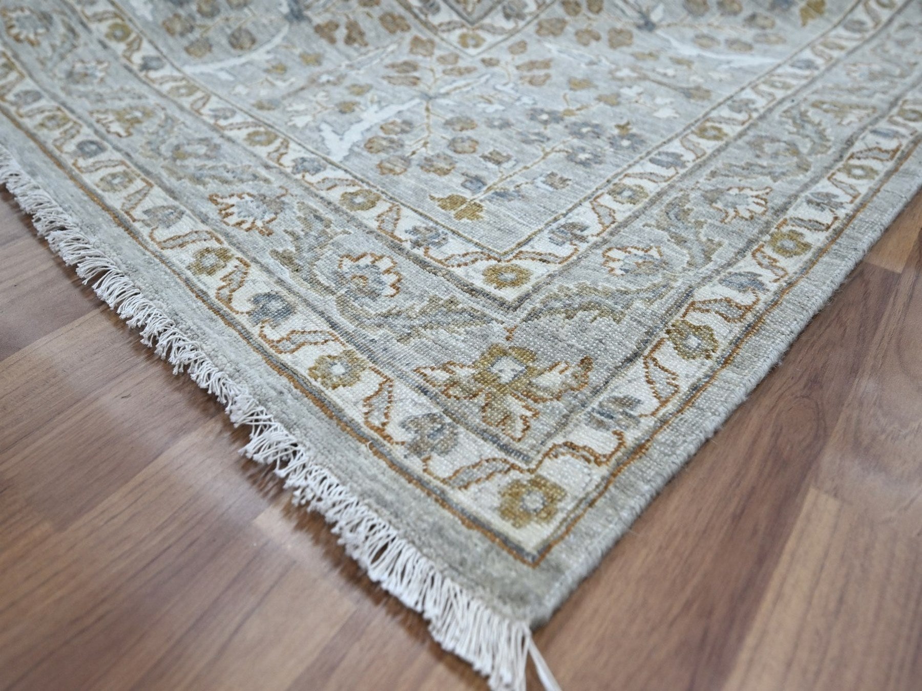 Fine Oriental hand-knotted wool rug in Gray, 10' x 14'2" — SKU O076995 (view 6)