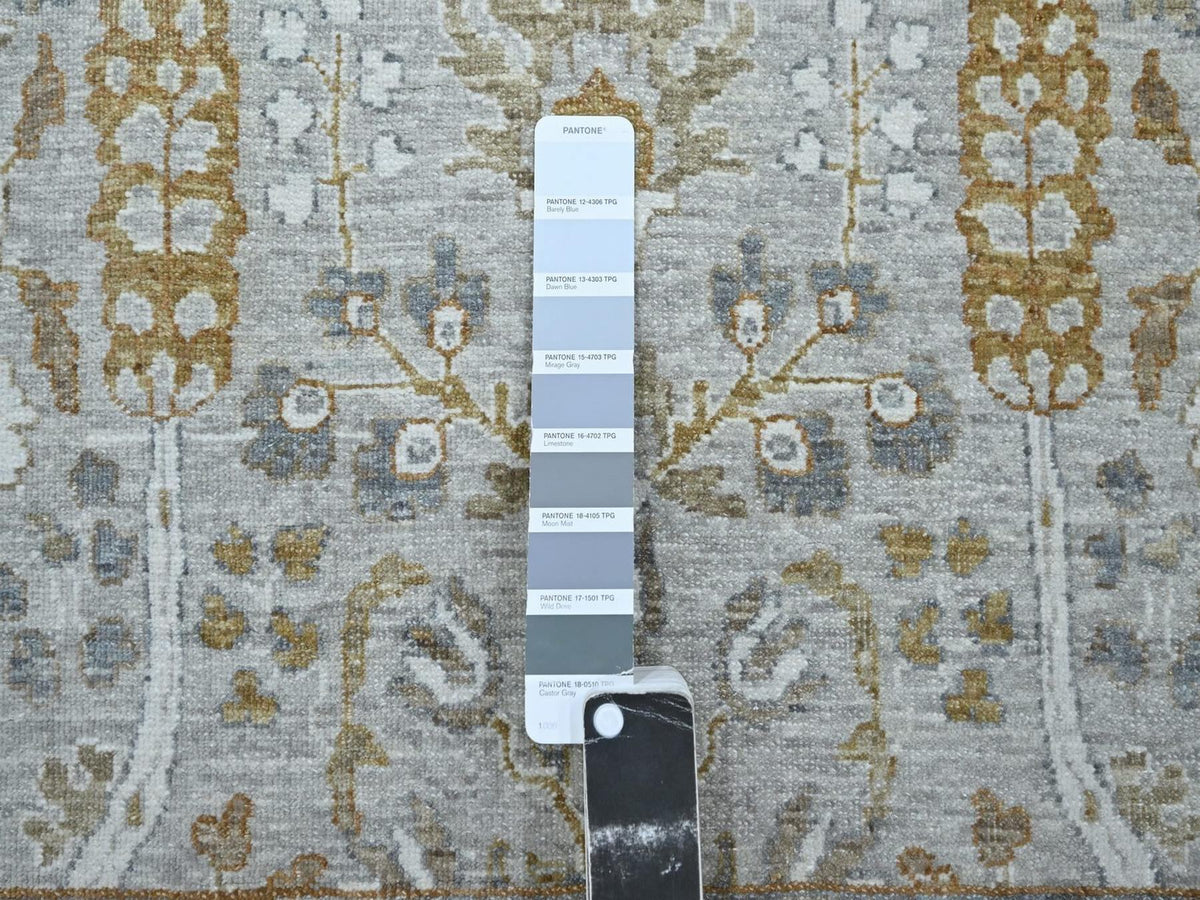 Fine Oriental hand-knotted wool rug in Gray, 10' x 14'2" — SKU O076995 (view 7)