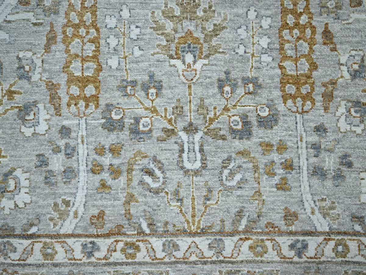 Fine Oriental hand-knotted wool rug in Gray, 10' x 14'2" — SKU O076995 (view 8)