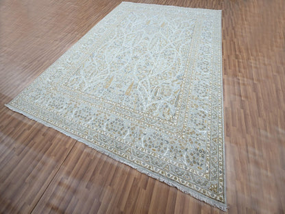 Grey 9'2" x 12'0" Fine Oriental Hand knotted Wool Rug - Sku: O076996