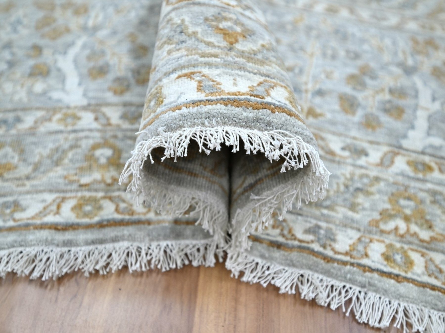 Fine Oriental hand-knotted wool rug in Gray, 8'2" x 10'3" — SKU O076997 (view 5)