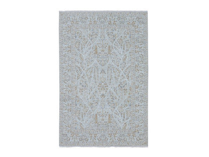 Fine Oriental hand-knotted wool rug in Gray, 6'1" x 9'1" — SKU O076998