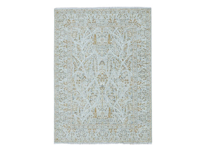 Fine Oriental hand-knotted wool rug in Gray, 5'2" x 7'1" — SKU O076999