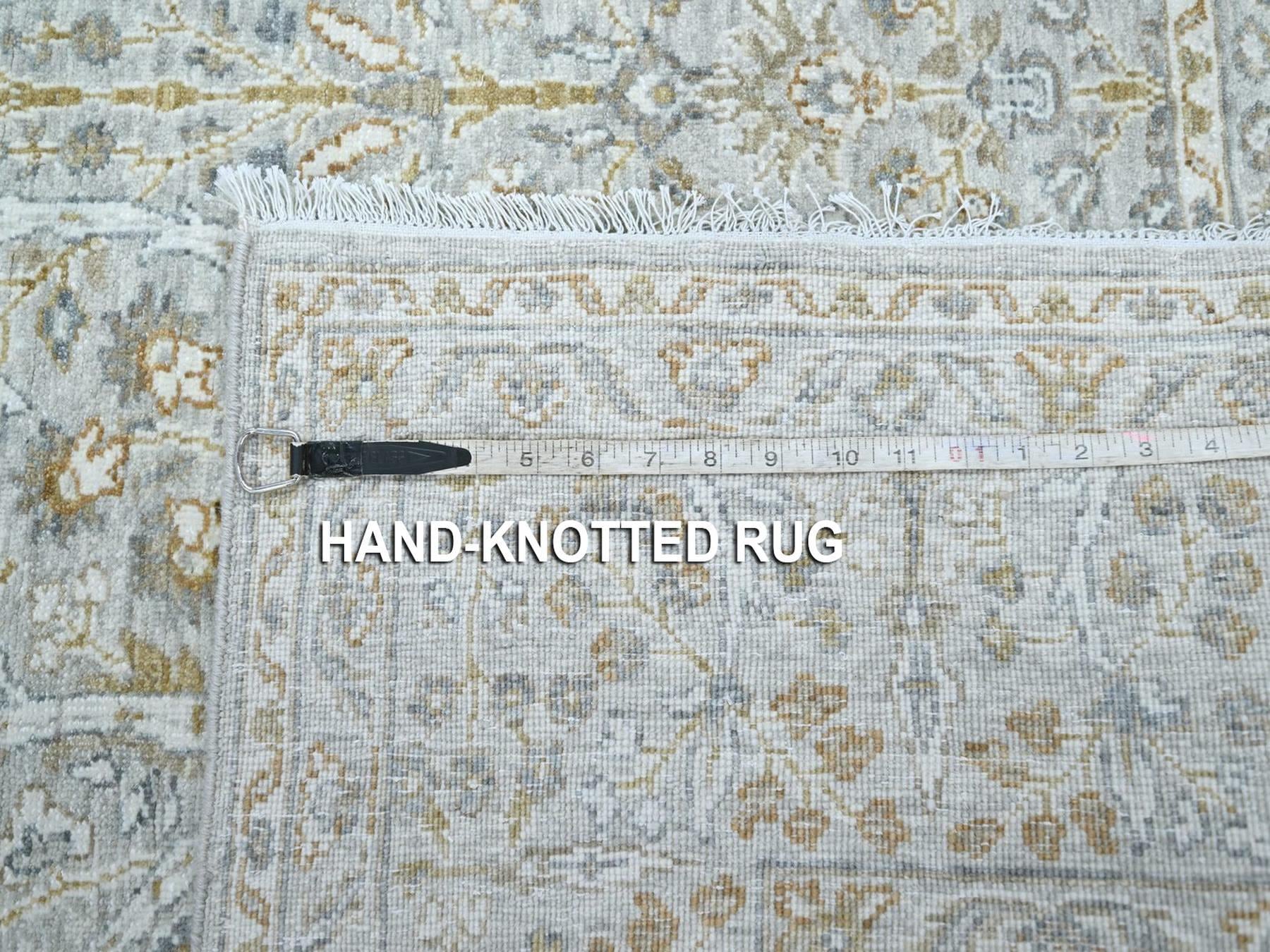 Fine Oriental hand-knotted wool rug in Gray, 5'2" x 7'1" — SKU O076999 (view 7)