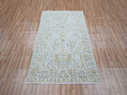 Fine Oriental hand-knotted wool rug in Gray, 4'1" x 6'1" — SKU O077000 (view 2)