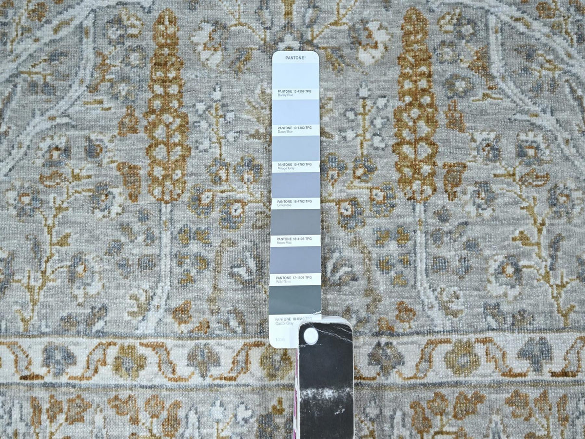 Fine Oriental hand-knotted wool rug in Gray, 4'1" x 6'1" — SKU O077000 (view 4)