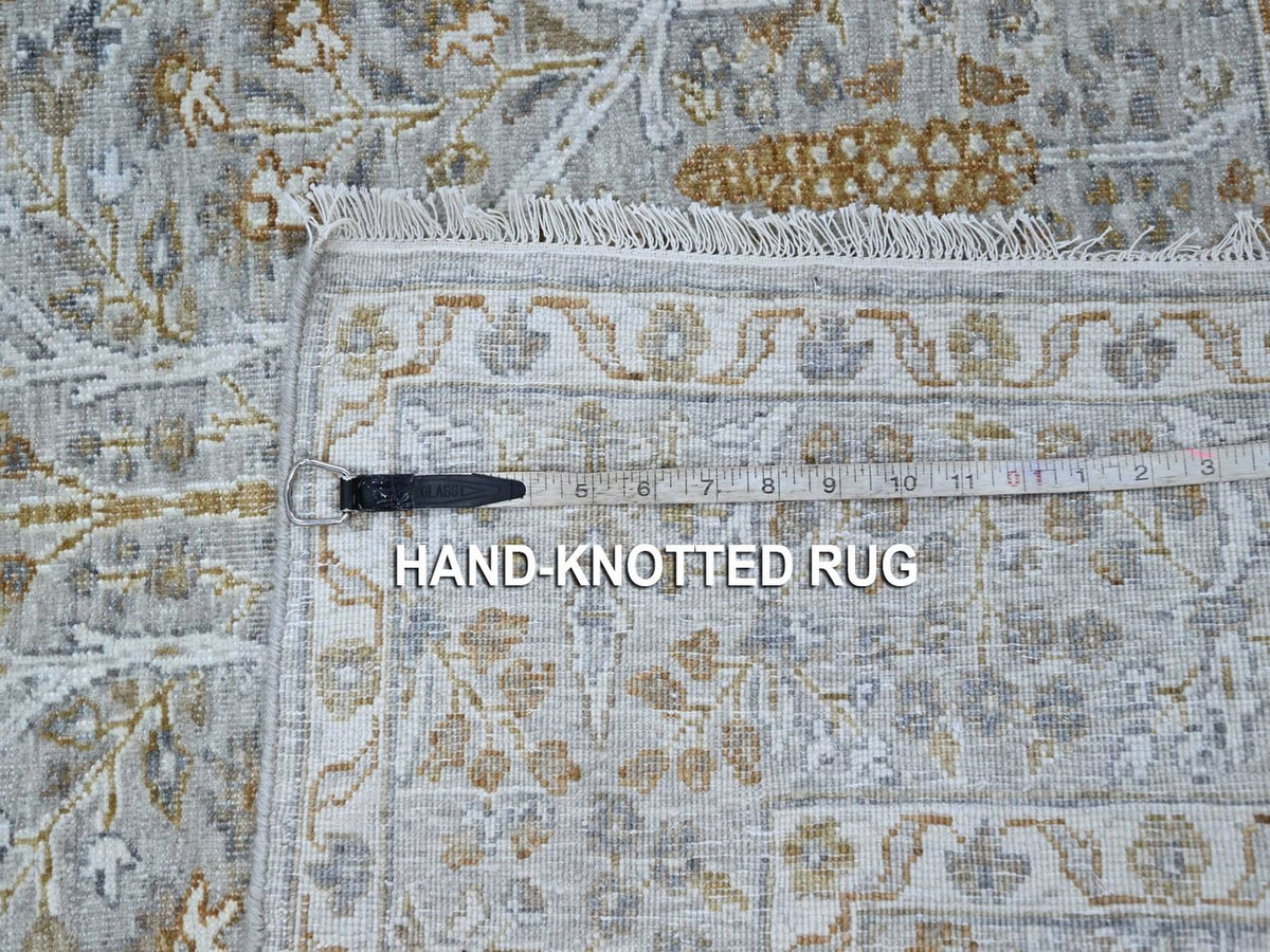 Fine Oriental hand-knotted wool rug in Gray, 4'1" x 6'1" — SKU O077000 (view 7)