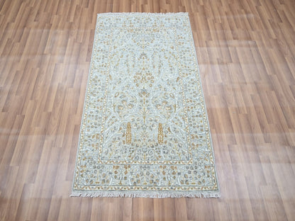Fine Oriental hand-knotted wool rug in Gray, 3'1" x 5' — SKU O077001 (view 2)