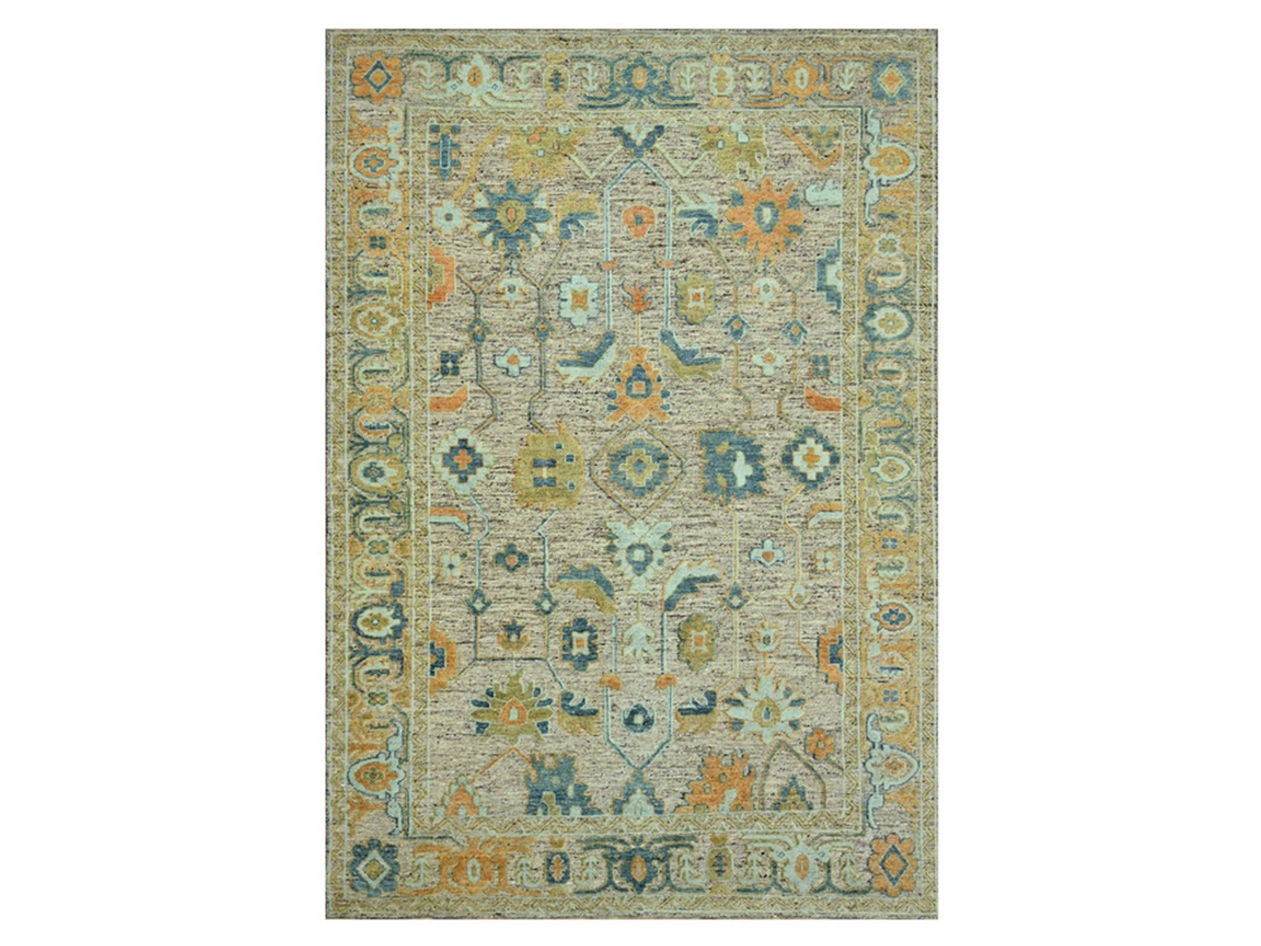 Oushak Oushak hand-knotted wool rug in Brown, 12'3" x 18' — SKU O077004