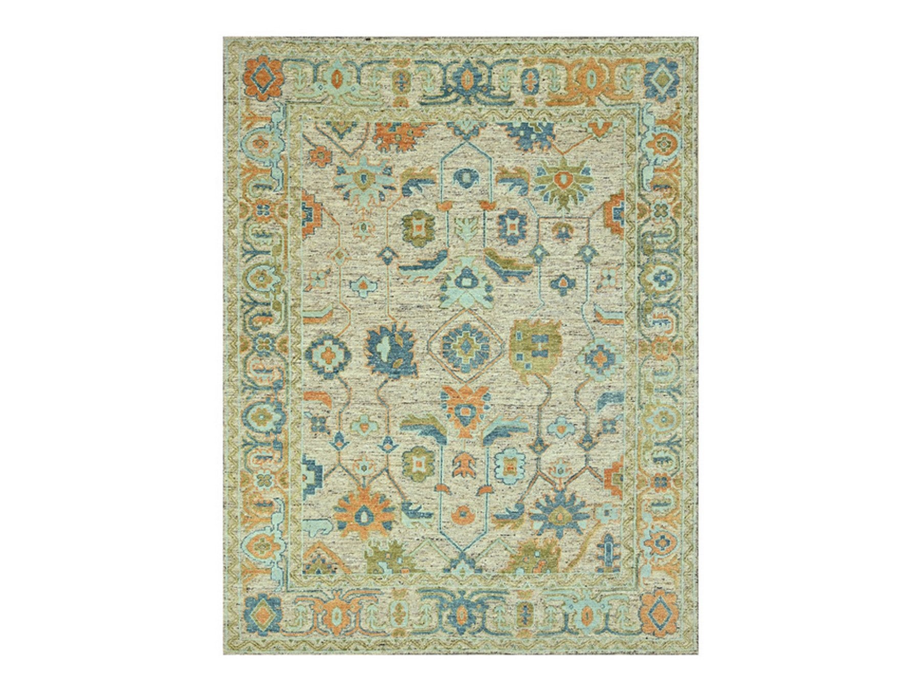 Oushak Oushak hand-knotted wool rug in Brown, 12'2" x 14'10" — SKU O077005