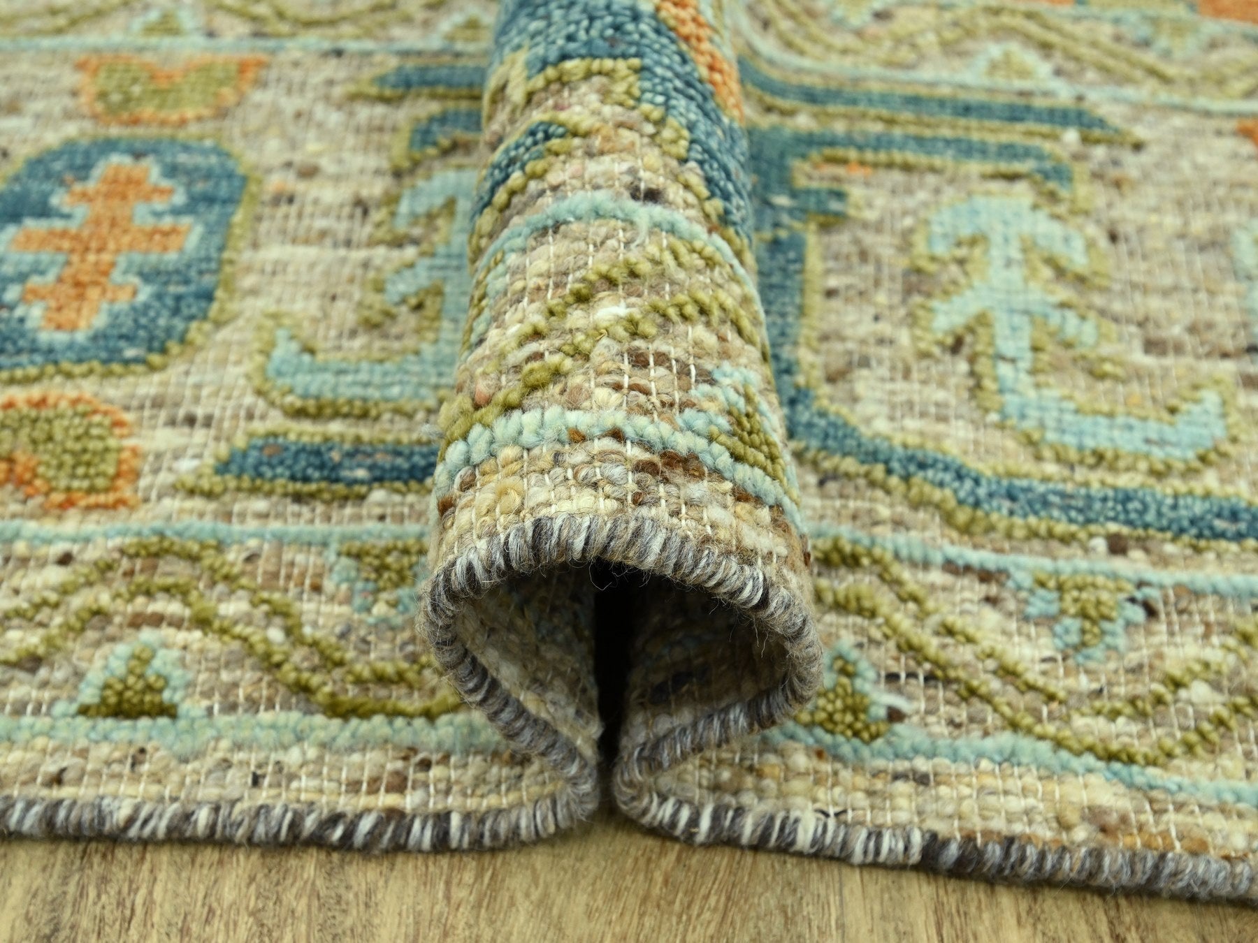 Oushak Oushak hand-knotted wool rug in Brown, 12'2" x 14'10" — SKU O077005 (view 5)