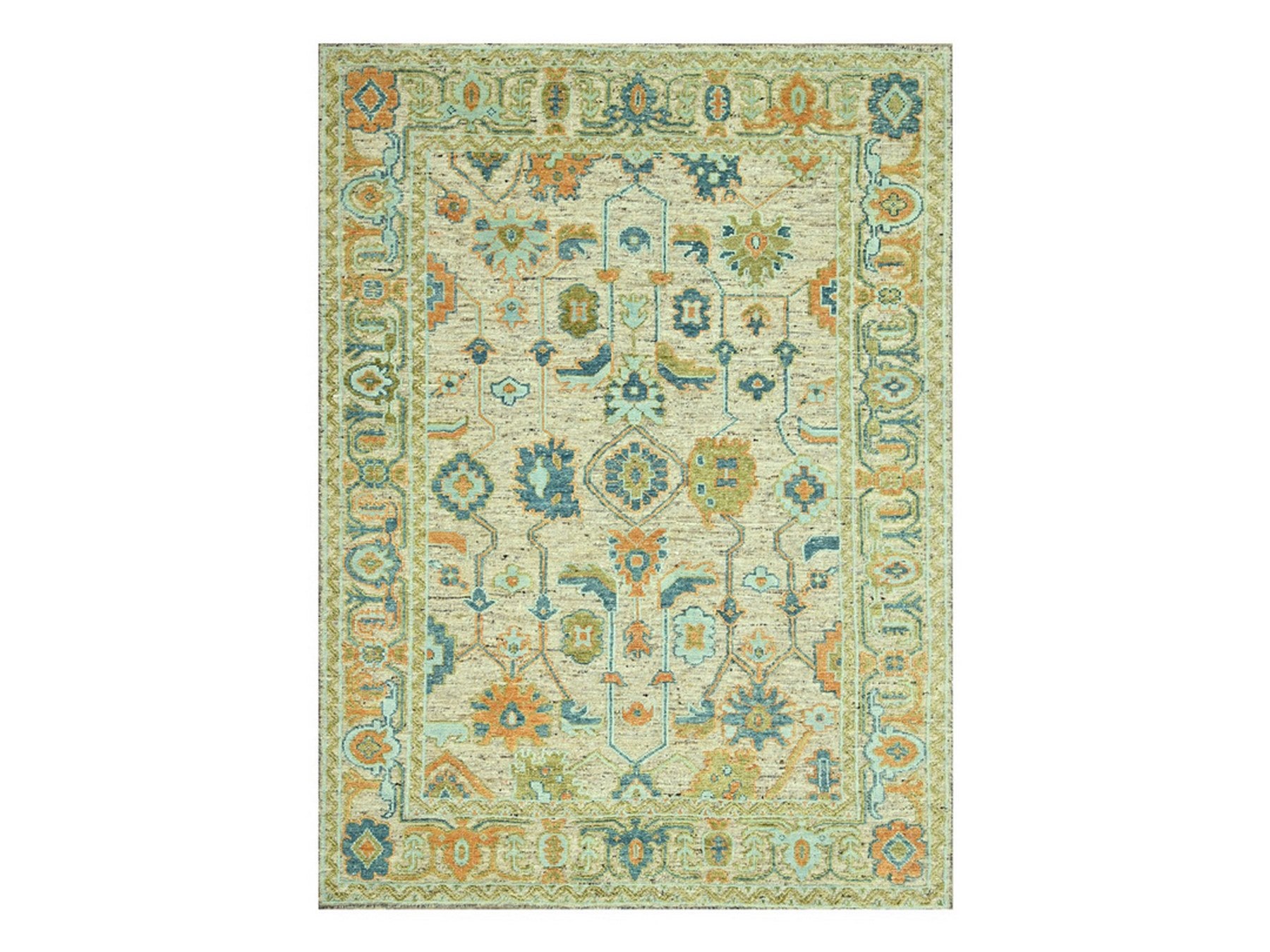 Oushak Oushak hand-knotted wool rug in Brown, 9'1" x 12' — SKU O077007