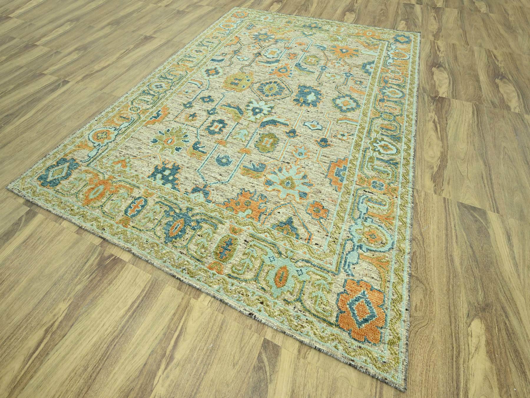 Oushak Oushak hand-knotted wool rug in Brown, 9'1" x 12' — SKU O077007 (view 3)